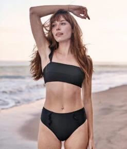 The Ruffle High Leg High Rise Bikini Bottom - Sea Urchin -Summersalt Shop rufHLHRseaurchin1 ModelFront